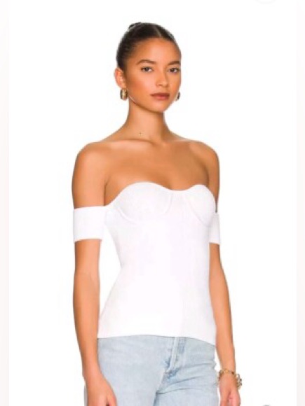Helmut Lang Contour Top Ribbed White Xs